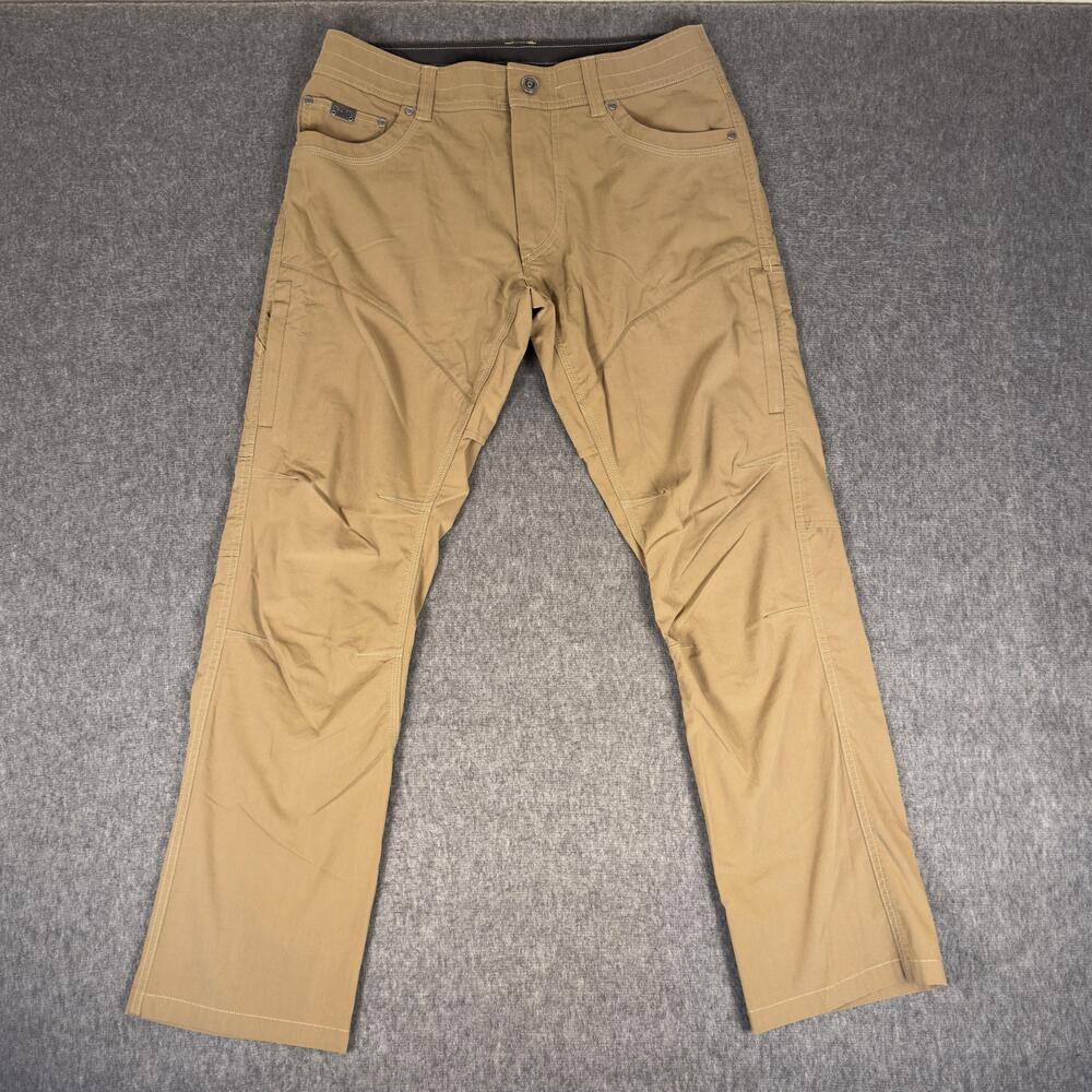 Kuhl Pants Mens 32x30 Beige Canvas Hiking Outdoor Stretch Utility Pockets